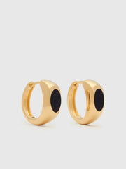 Mabel Earrings - Gold Onyx