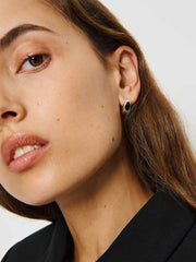 Mabel Earrings - Silver Onyx