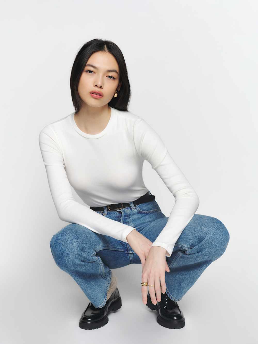 Davy Long Sleeve Crewneck Tee - Ivory