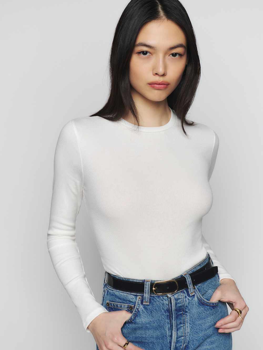 Davy Long Sleeve Crewneck Tee - Ivory