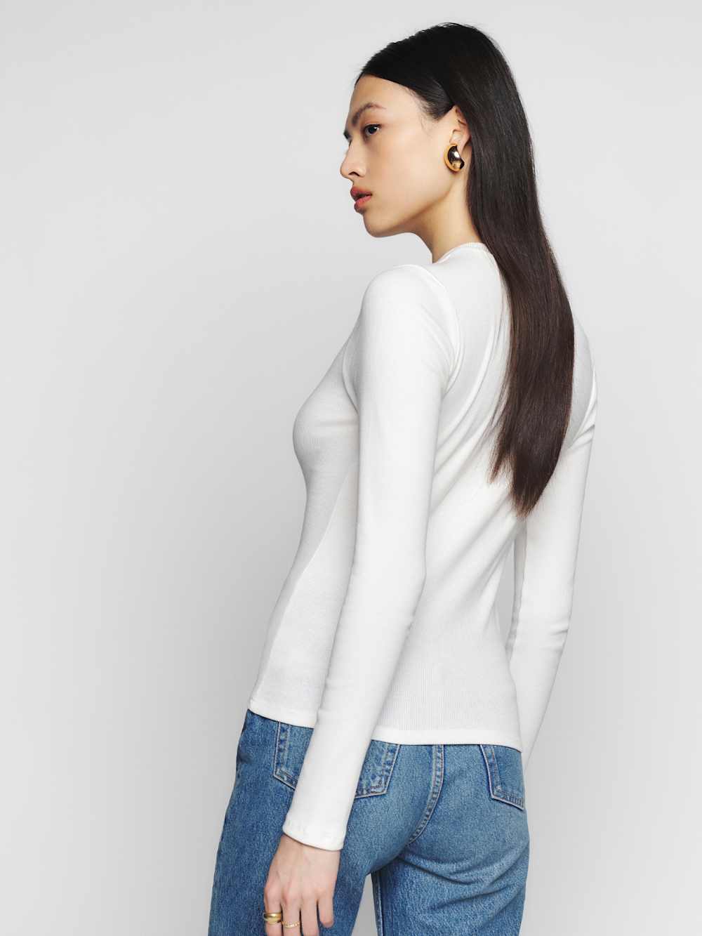 Davy Long Sleeve Crewneck Tee - Ivory