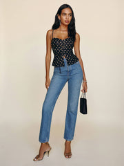 Clayten Linen Top - Ritz Dot