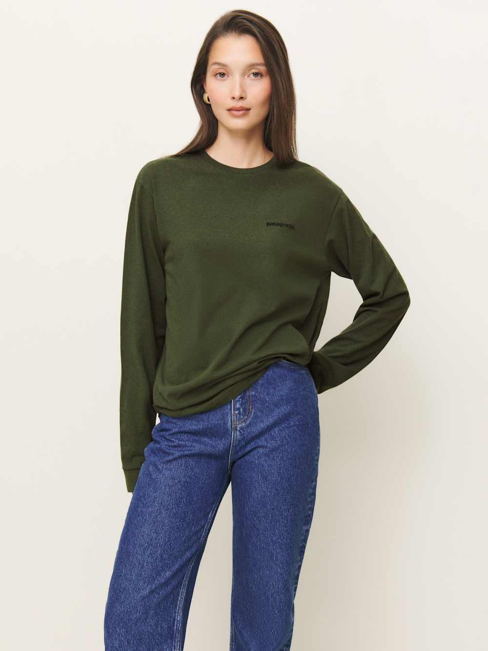 Patagonia M's L/s P-6 Logo Responsibili-tee - Torrey Pine Green