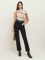 Cynthia High Rise Straight Jeans - Black