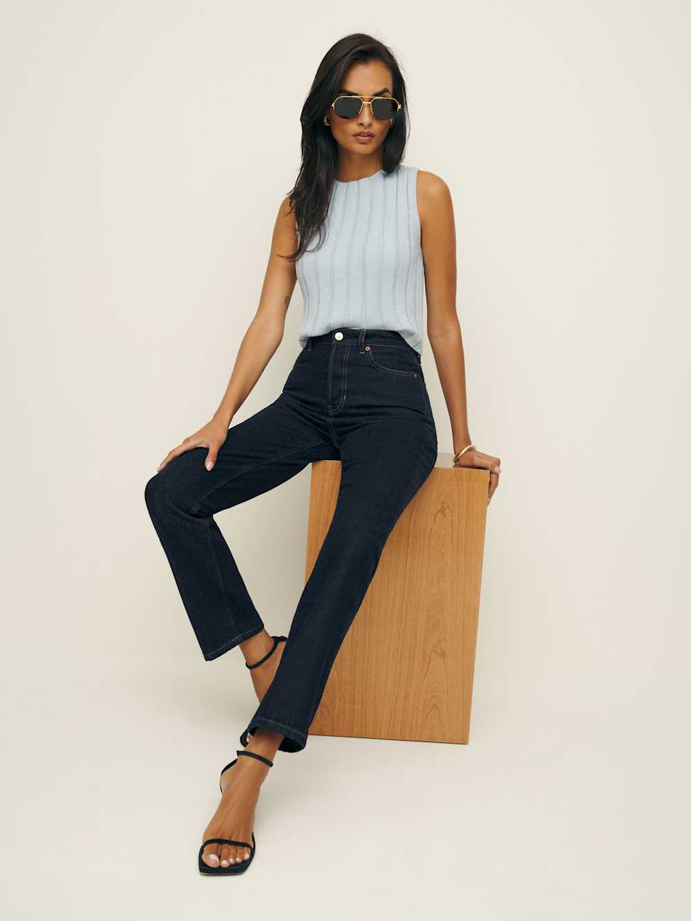 Cynthia High Rise Straight Jeans - Ondine