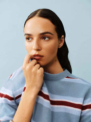 Cashmere Boyfriend Sweater - Bluebell Multi Stripe