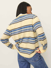 Cashmere Boyfriend Sweater - Parmesan Multi Stripe