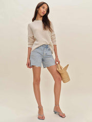 Cashmere Boyfriend Sweater - Cream Cable