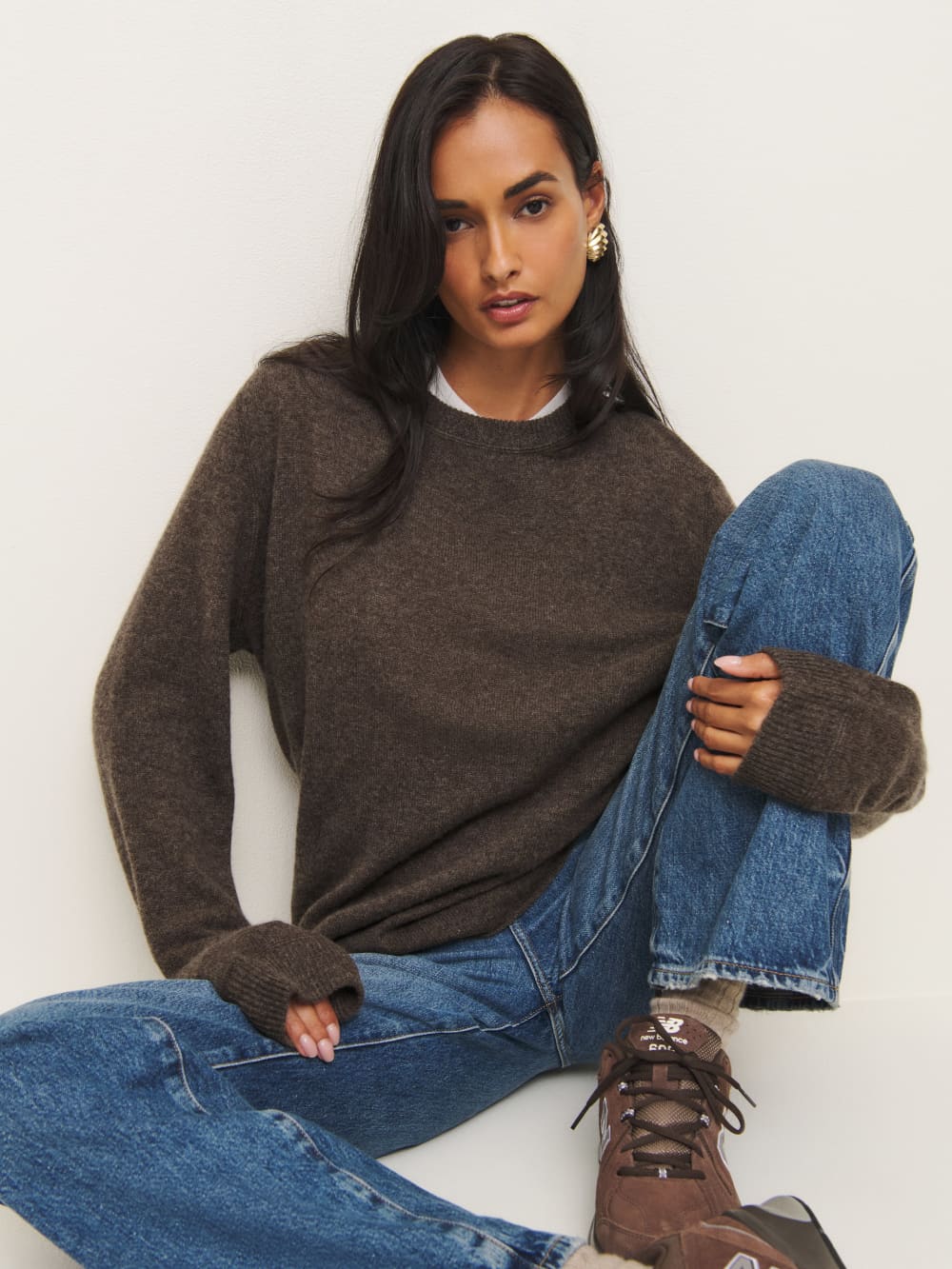 Cashmere Boyfriend Sweater - Walnut