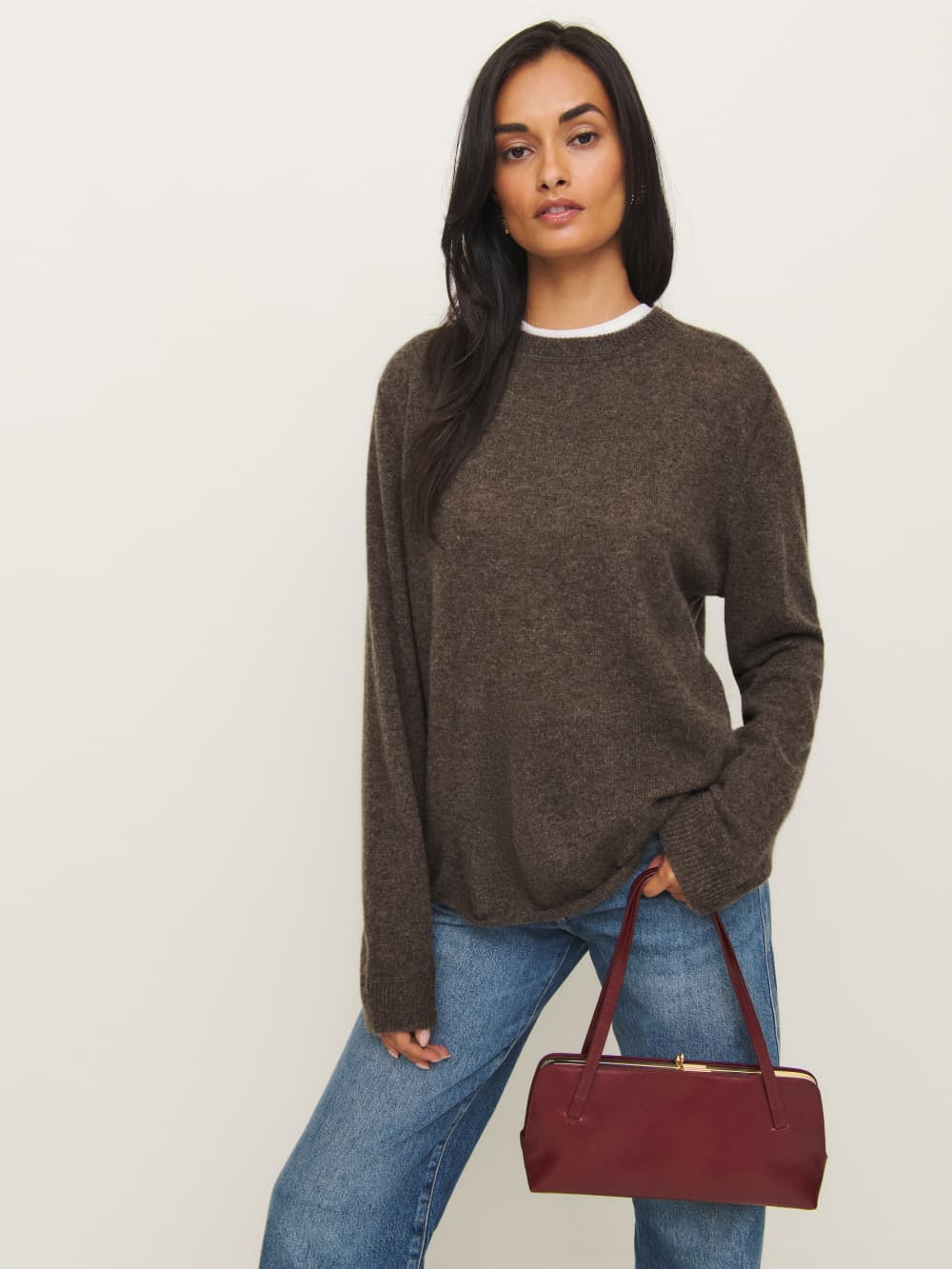 Cashmere Boyfriend Sweater - Walnut