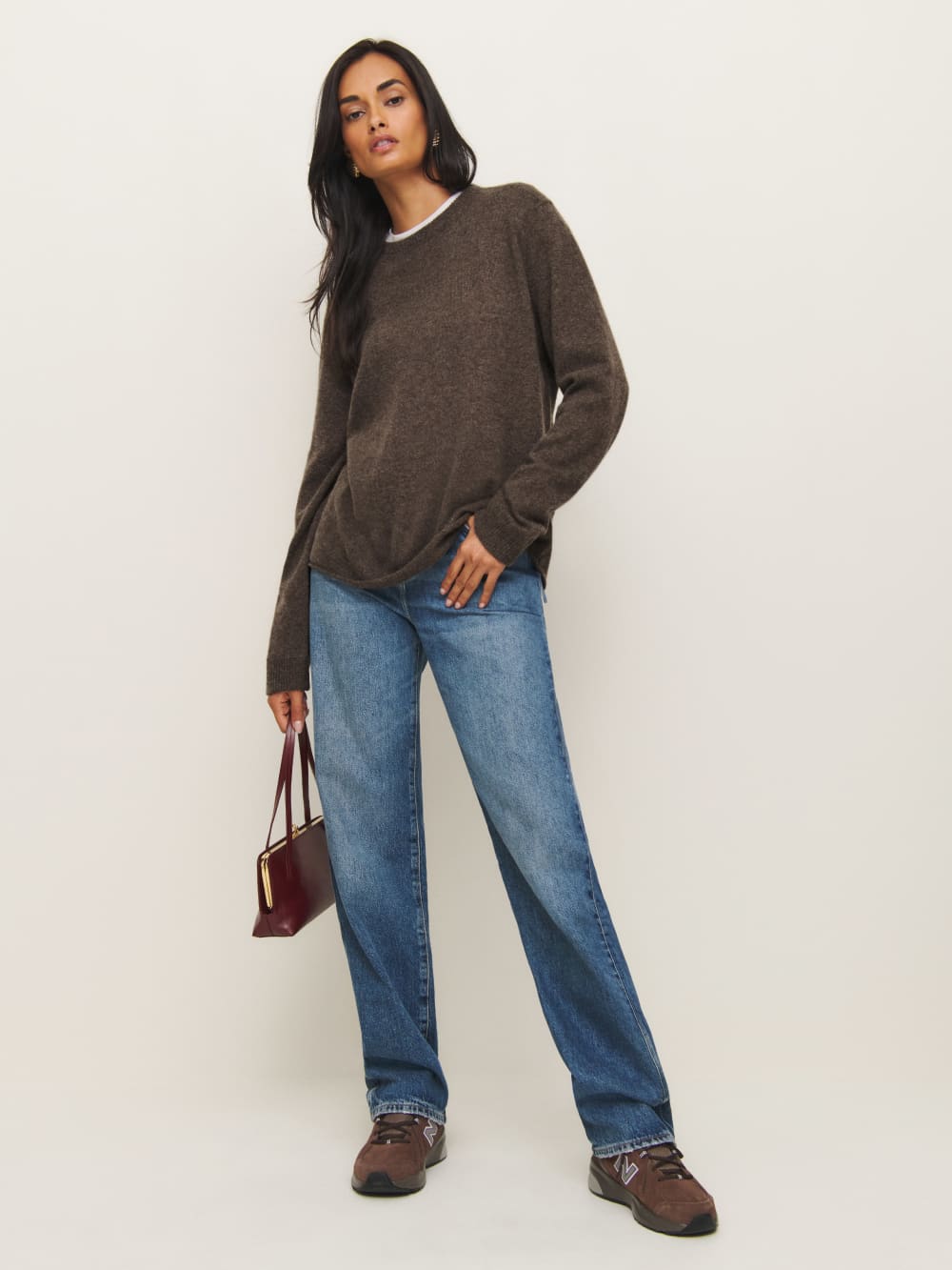 Cashmere Boyfriend Sweater - Walnut