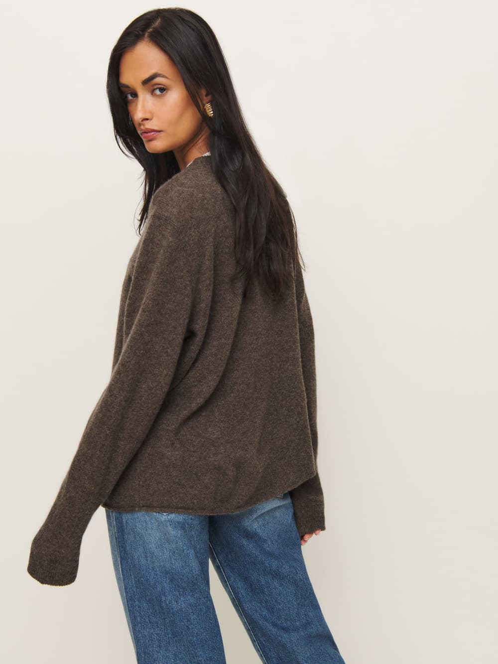 Cashmere Boyfriend Sweater - Walnut