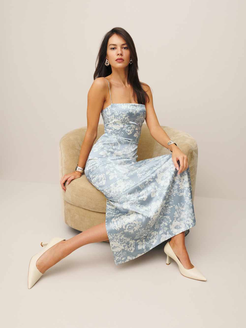 Frankie Silk Dress - Porcelain