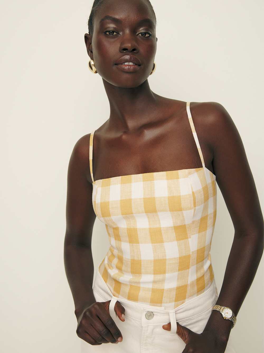 Overland Linen Top - Dandelion Check