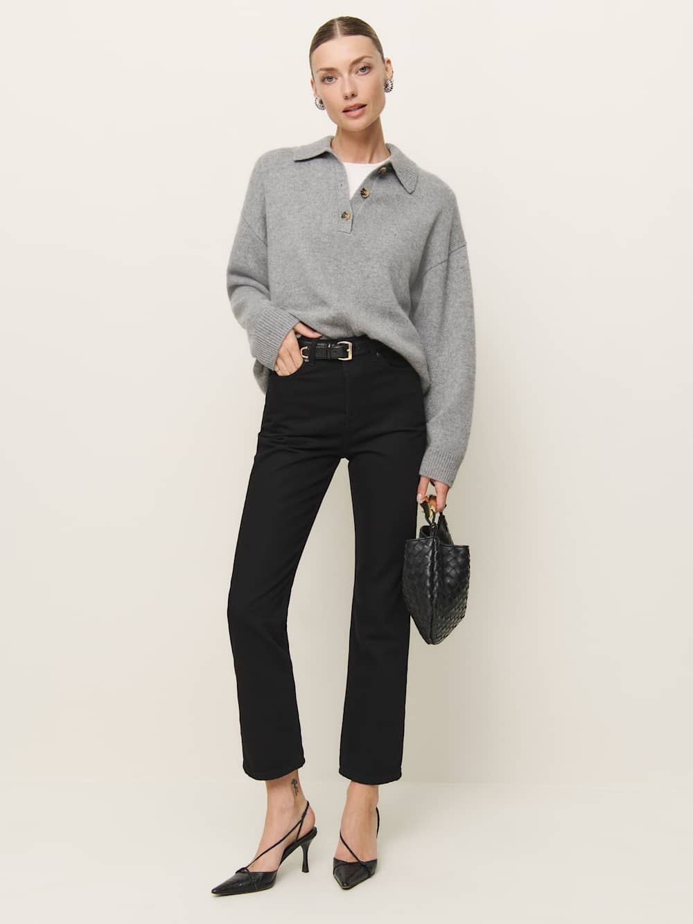Cynthia High Rise Straight Cropped Jeans - Black