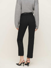 Cynthia High Rise Straight Cropped Jeans - Black