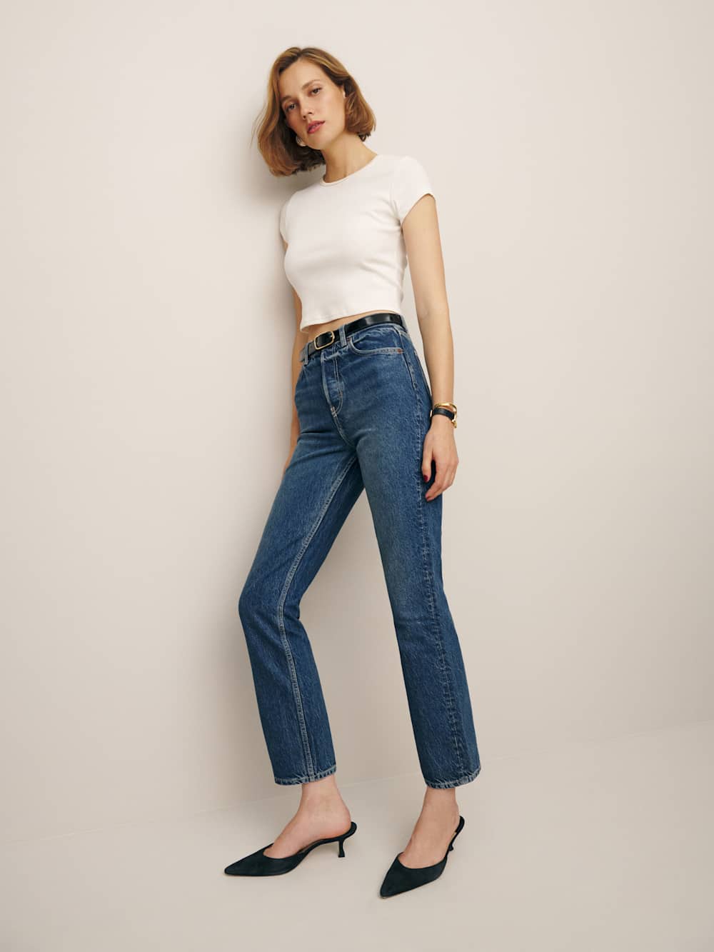 Cynthia High Rise Straight Cropped Jeans - Lanier