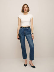Cynthia High Rise Straight Cropped Jeans - Lanier