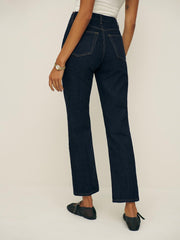 Cynthia High Rise Straight Cropped Jeans - Ondine