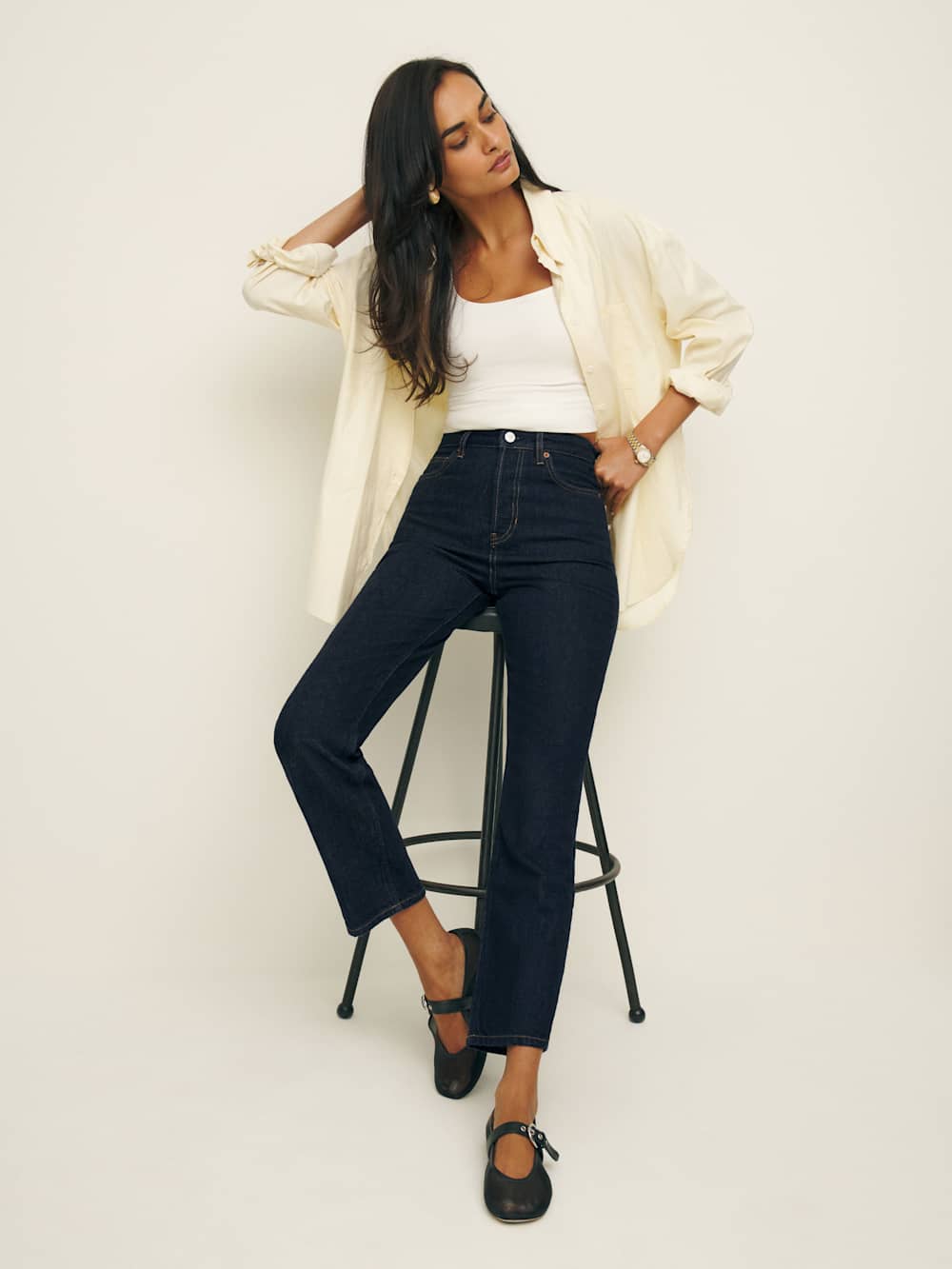 Cynthia High Rise Straight Cropped Jeans - Ondine