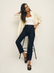 Cynthia High Rise Straight Cropped Jeans - Ondine