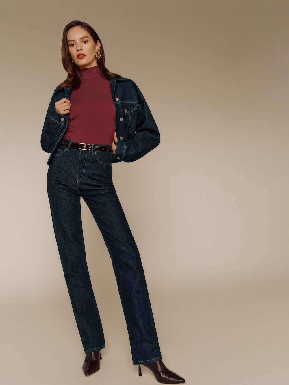 Cynthia High Rise Straight Long Jeans - Ondine