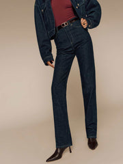 Cynthia High Rise Straight Long Jeans - Ondine