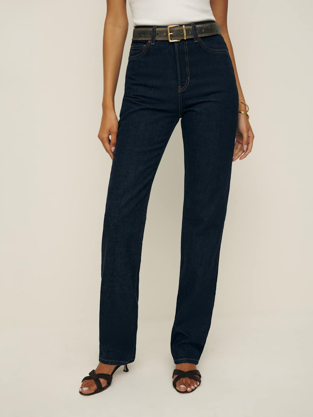 Cynthia High Rise Straight Long Jeans - Ondine