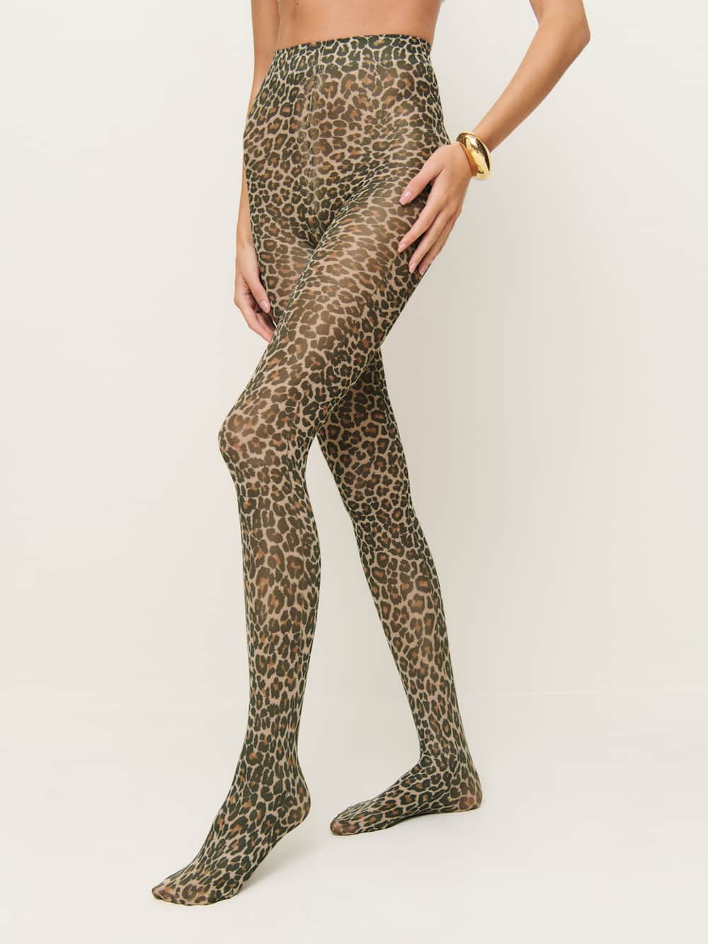 Swedish Stockings Sofia Leo Tights - Brown Leopard