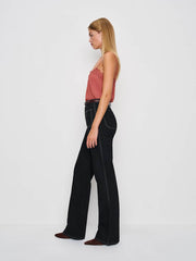 Alyssa Stretch High Rise Wide Leg Jeans - Black