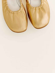 Buffy Ruched Ballet Flat - Vintage Gold
