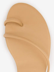 Ludo Toe Ring Strappy Flat Sandal - Buff