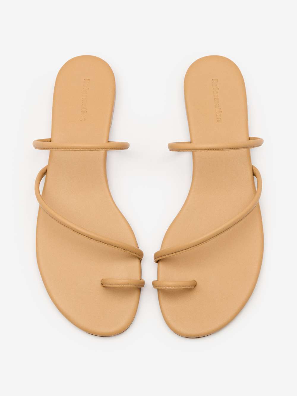 Ludo Toe Ring Strappy Flat Sandal - Buff