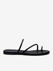 Ludo Toe Ring Strappy Flat Sandal - Black