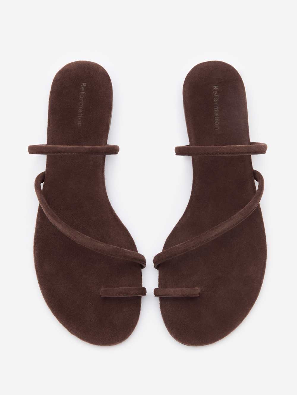 Ludo Toe Ring Strappy Flat Sandal - Espresso Suede