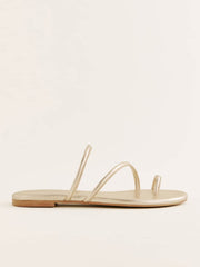 Ludo Toe Ring Strappy Flat Sandal - Gold