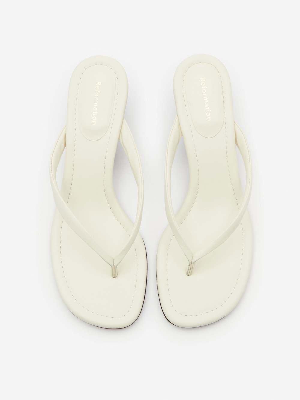 Amelia Thong Wedge Sandal - White Brown