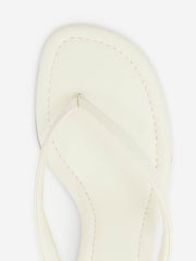 Amelia Thong Wedge Sandal - White Brown