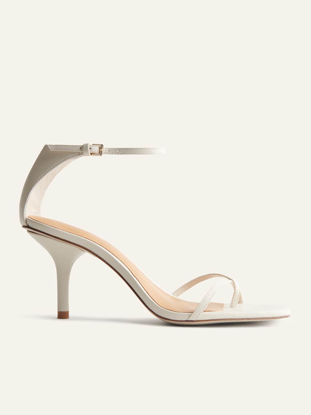 Gigi Strappy Mid Heel Sandal - Almond