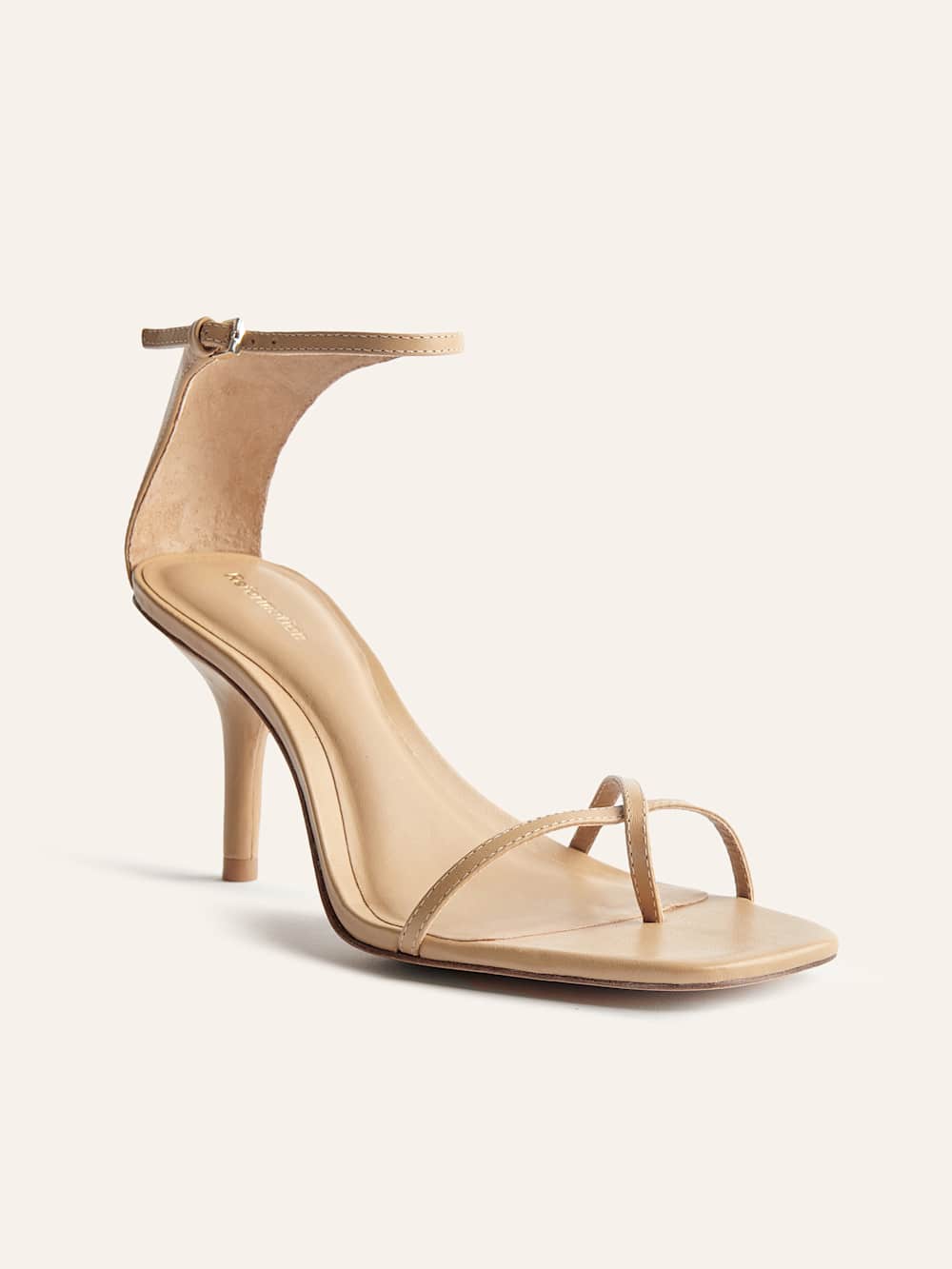 Gigi Strappy Mid Heel Sandal - Buff