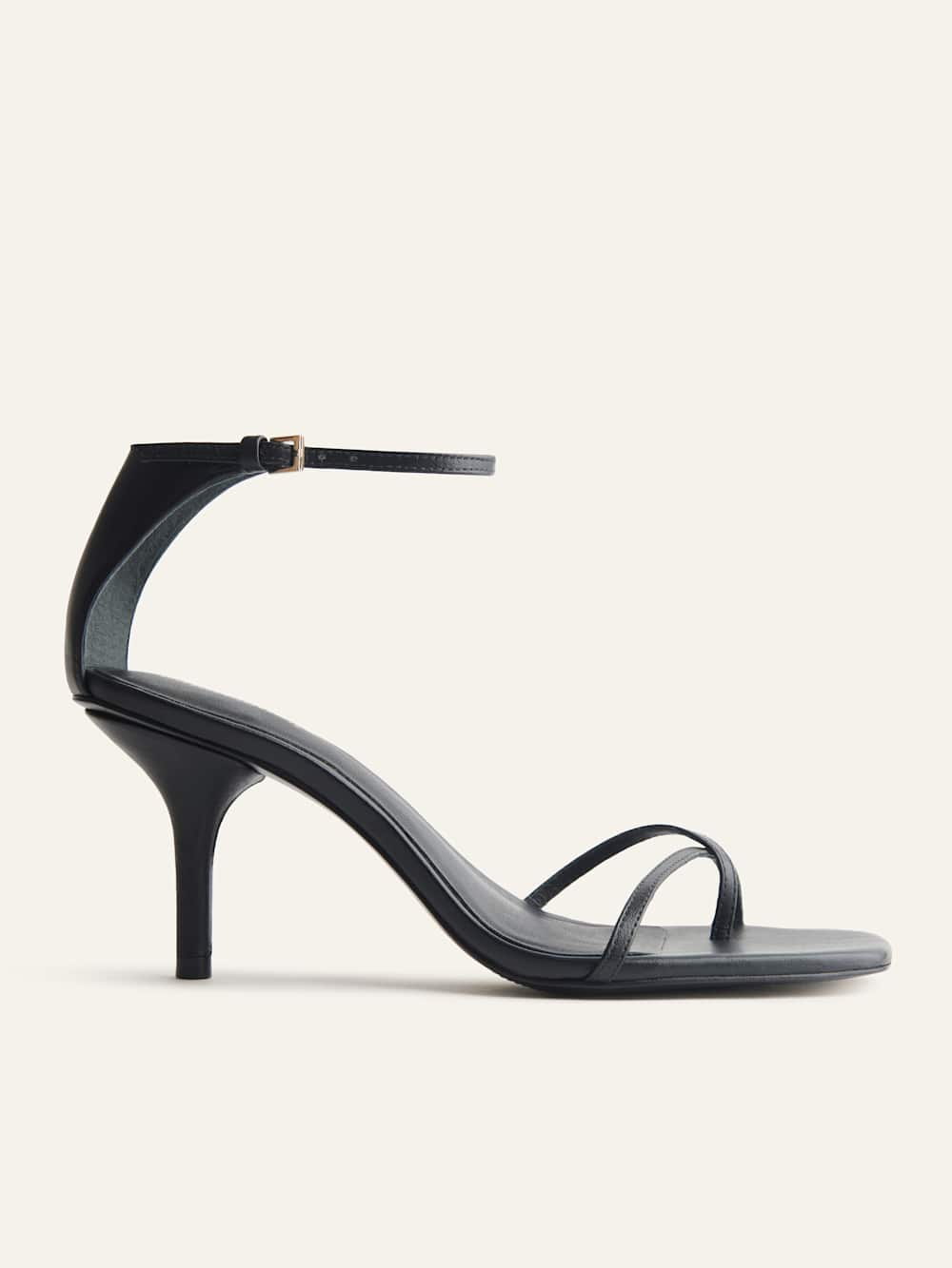 Gigi Strappy Mid Heel Sandal - Black