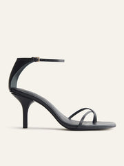 Gigi Strappy Mid Heel Sandal - Black