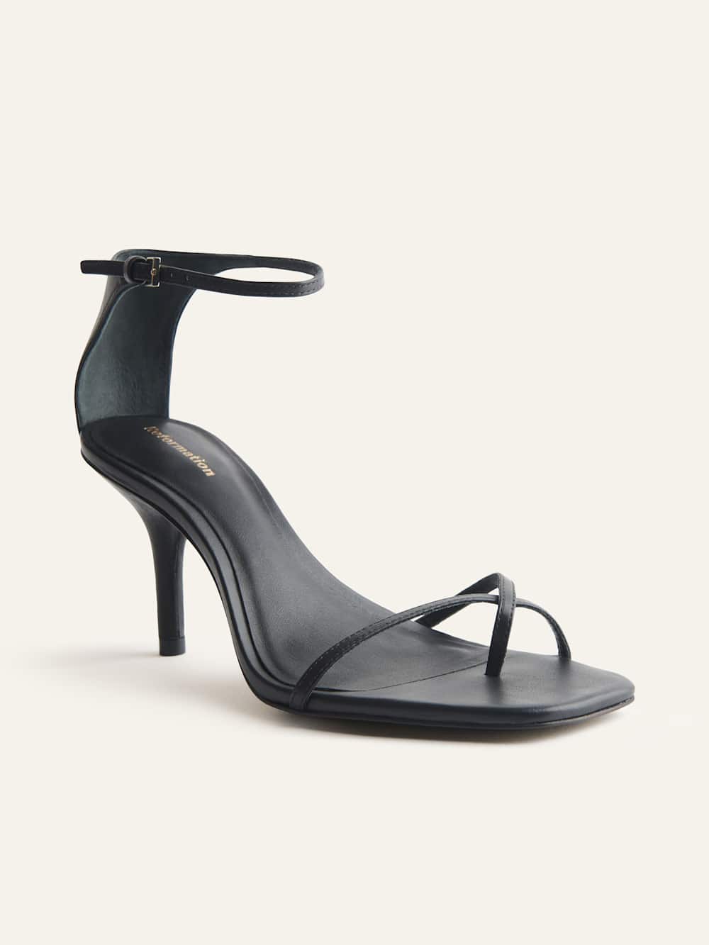 Gigi Strappy Mid Heel Sandal - Black