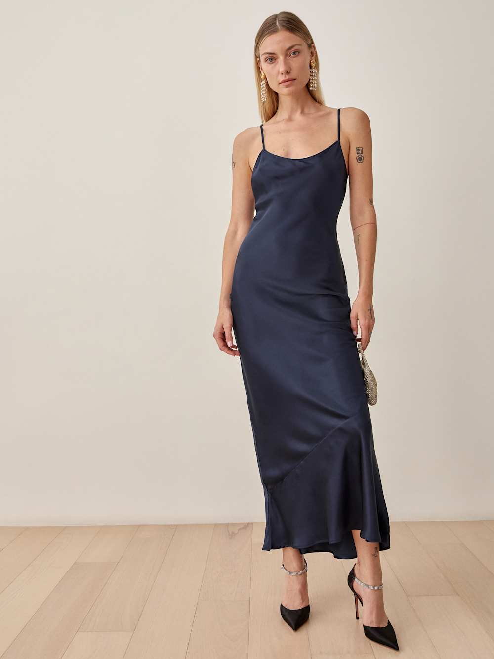 Parma Silk Dress - Navy