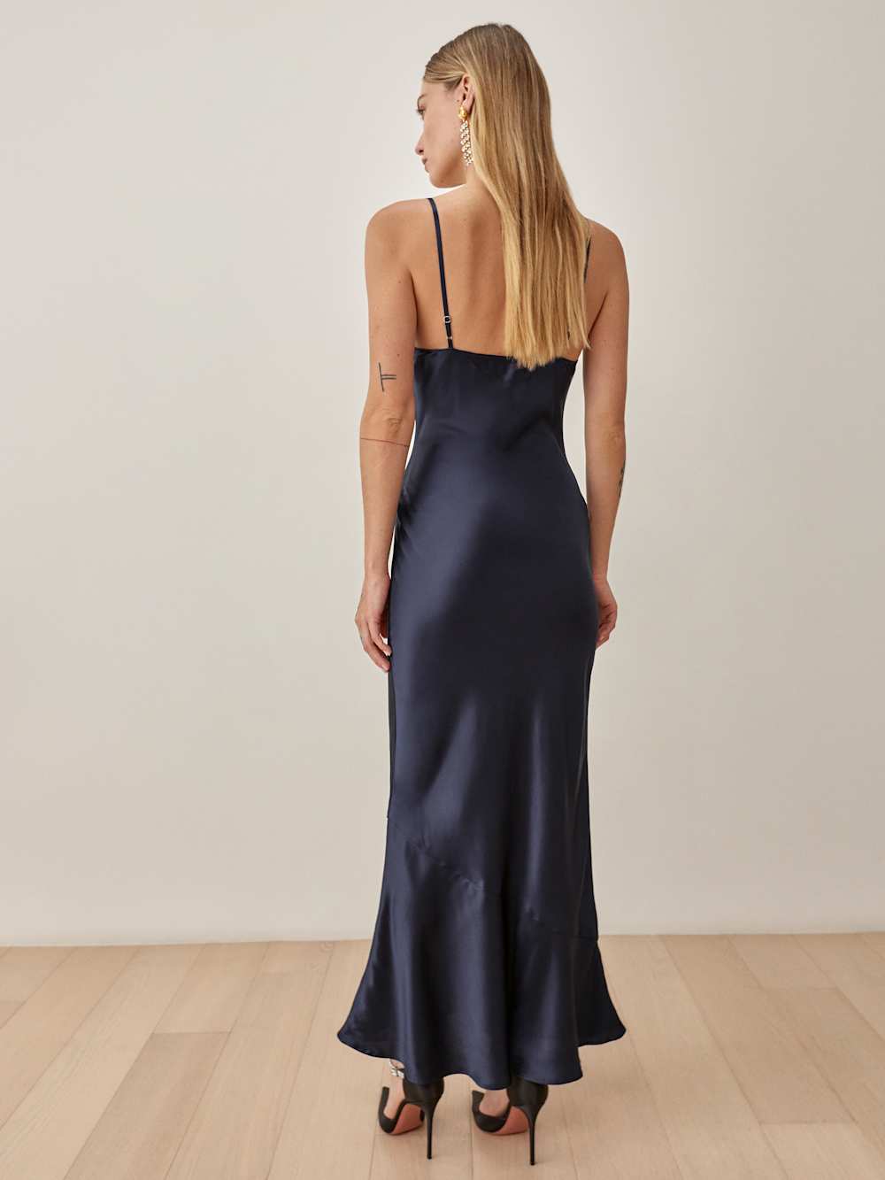 Parma Silk Dress - Navy
