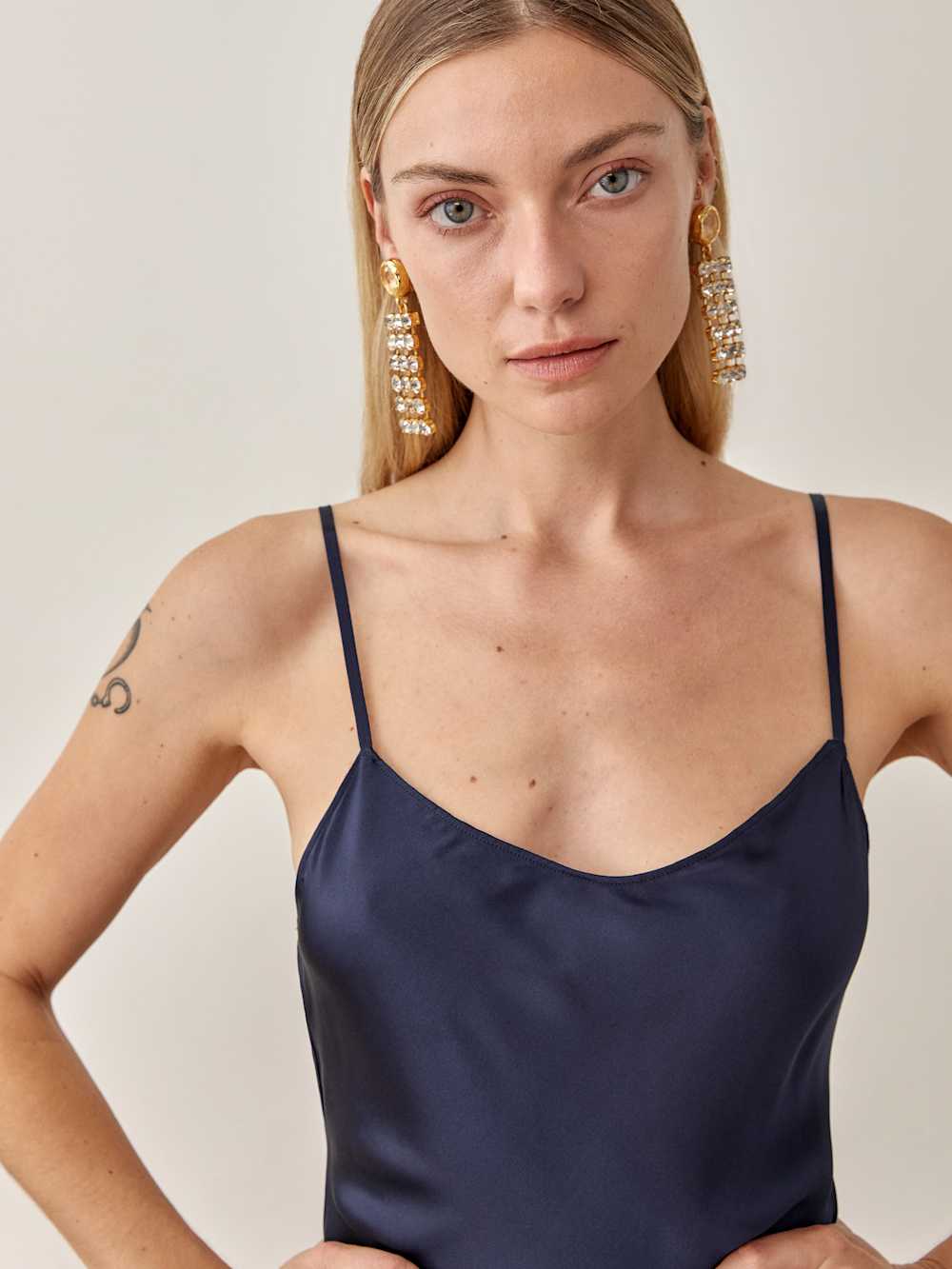 Parma Silk Dress - Navy