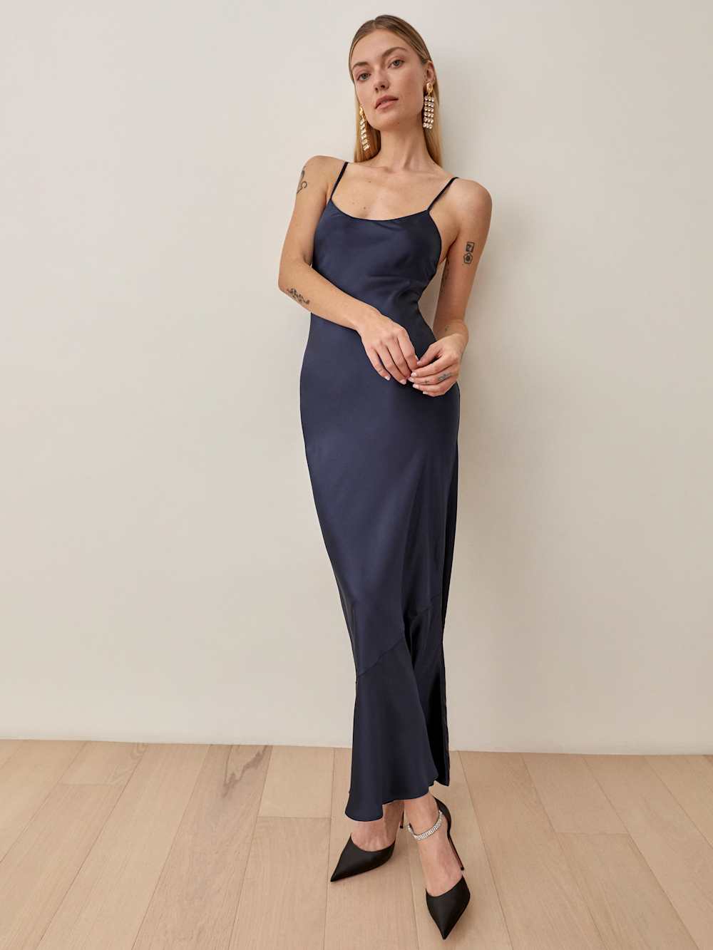 Parma Silk Dress - Navy