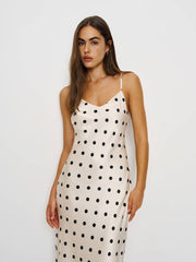 Parma Silk Dress - Sundae Dot