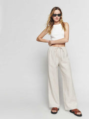 Olina Linen Pant - Oatmeal