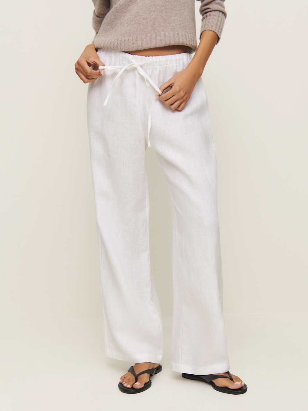 Olina Linen Pant - White